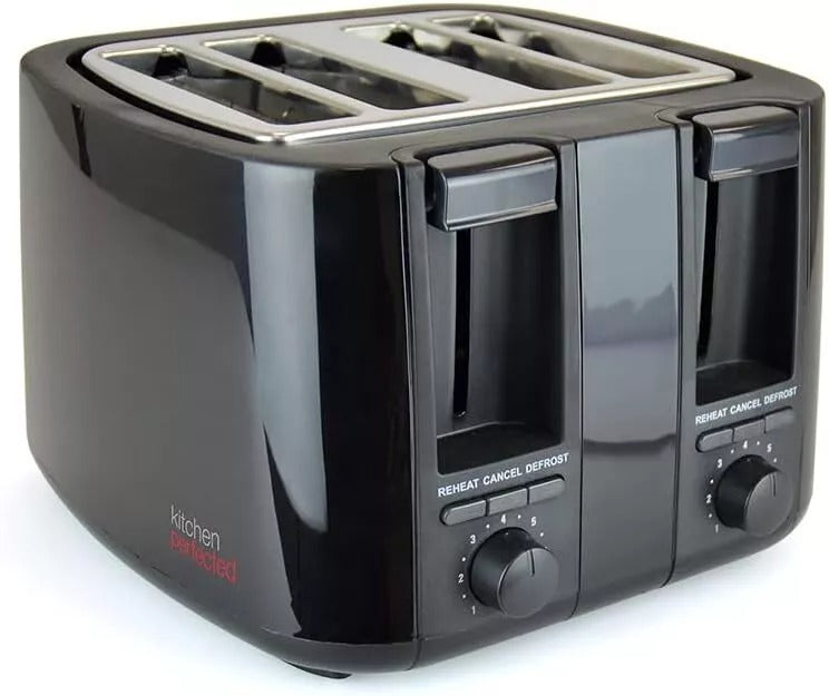 4 Slice Toaster Wide Slot Browning Defrost Reheat High Lift - Colour Choice