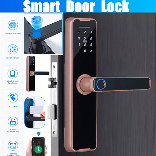 2024 Smart Door Lock with Handle-Fingerprint Door Lock-Keyless Digital Door Lock