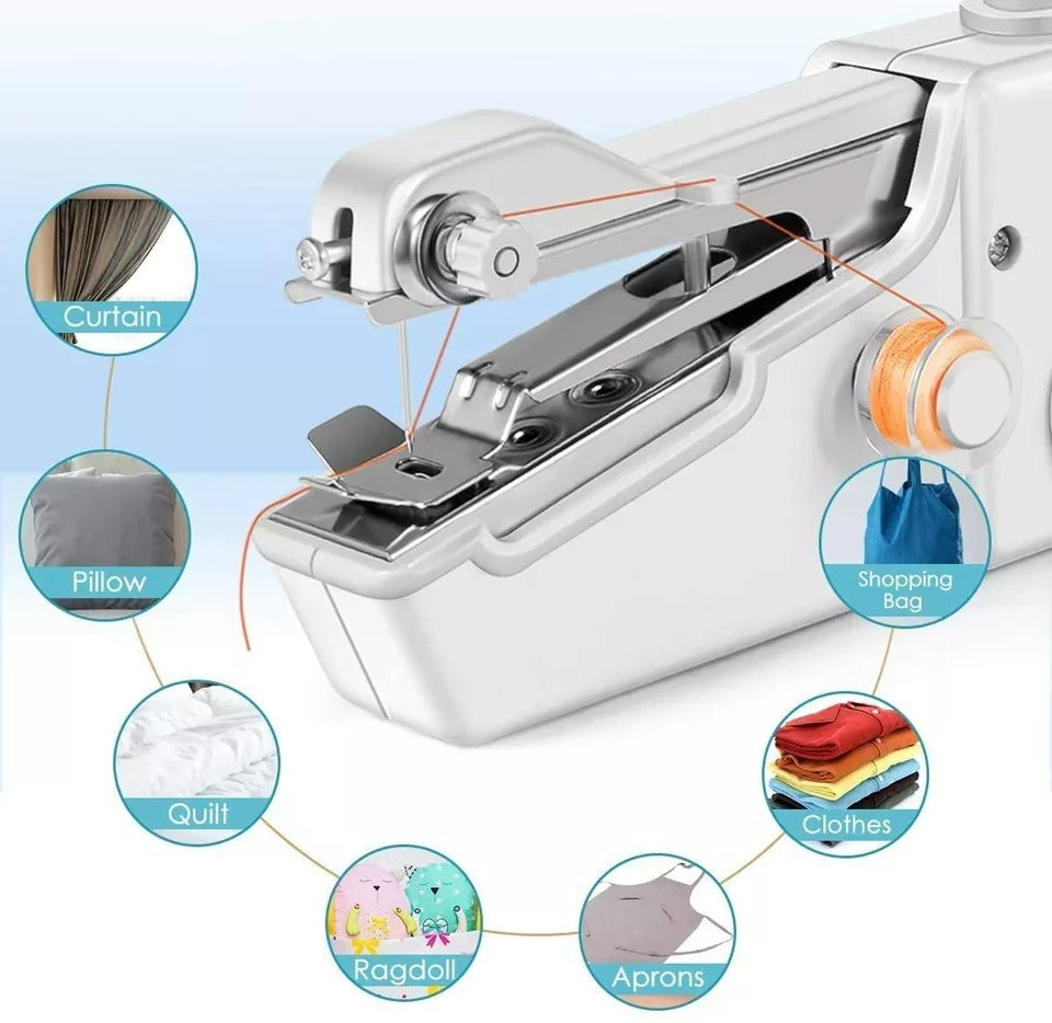 Mini Sewing Machine Handheld-Cordless Hand Held Portable-Easy Home Stitch Sew-UK