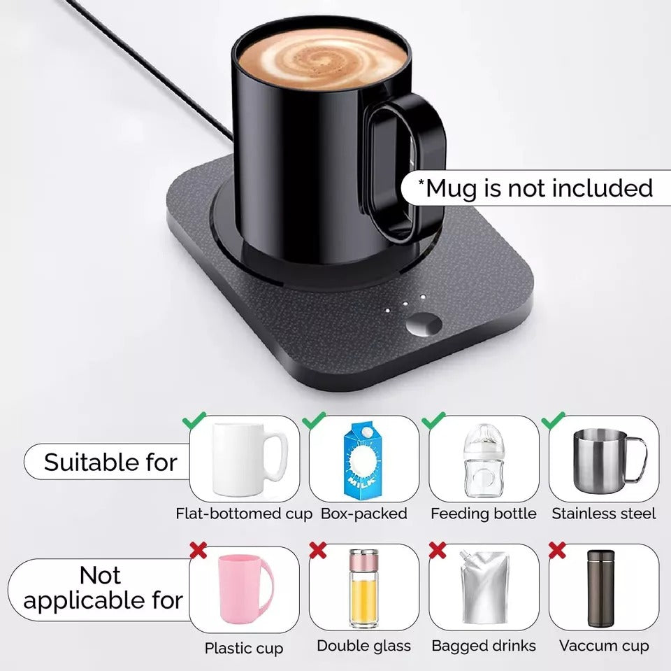 3 Levels Smart USB Coffee Mug Warmer-Tea,Milk Cup Heater-Pad Heating Plate