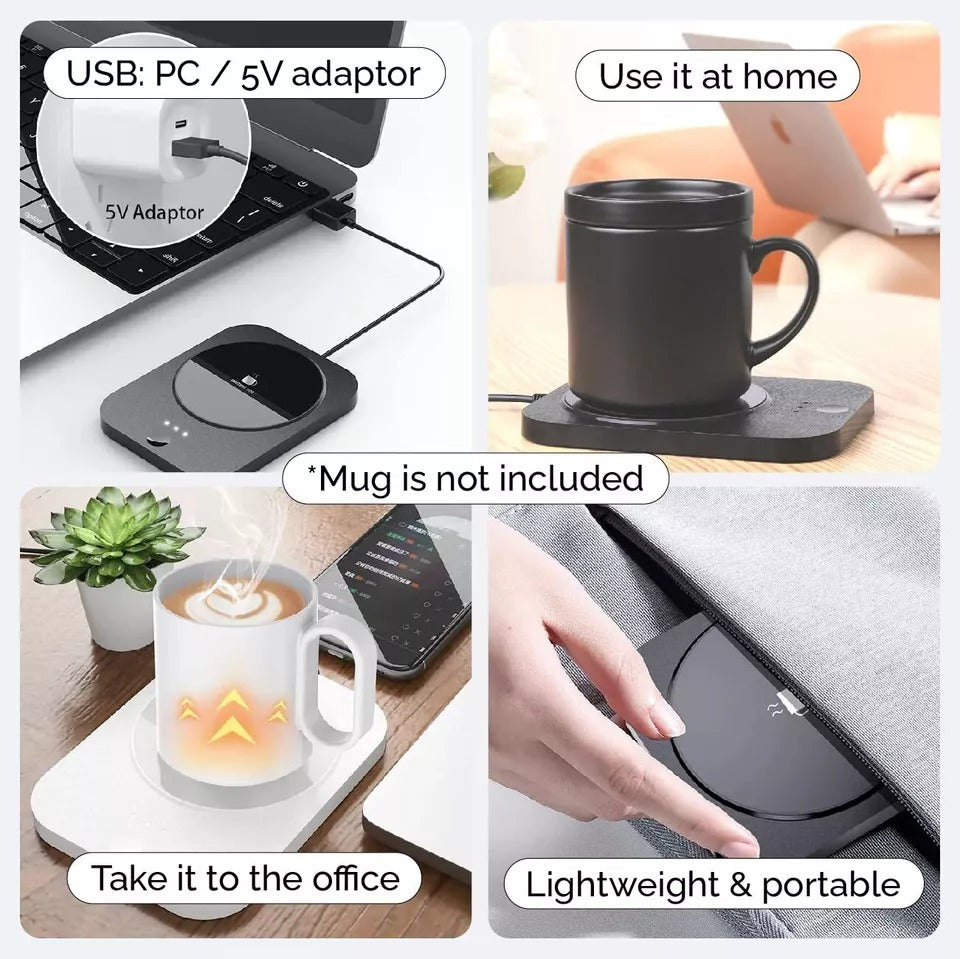 3 Levels Smart USB Coffee Mug Warmer-Tea,Milk Cup Heater-Pad Heating Plate