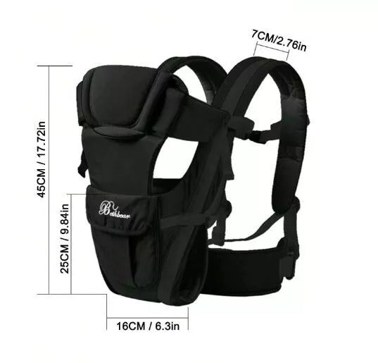 Baby Carrier in Black – Comfortable, Secure and Adjustable for All-Day Support