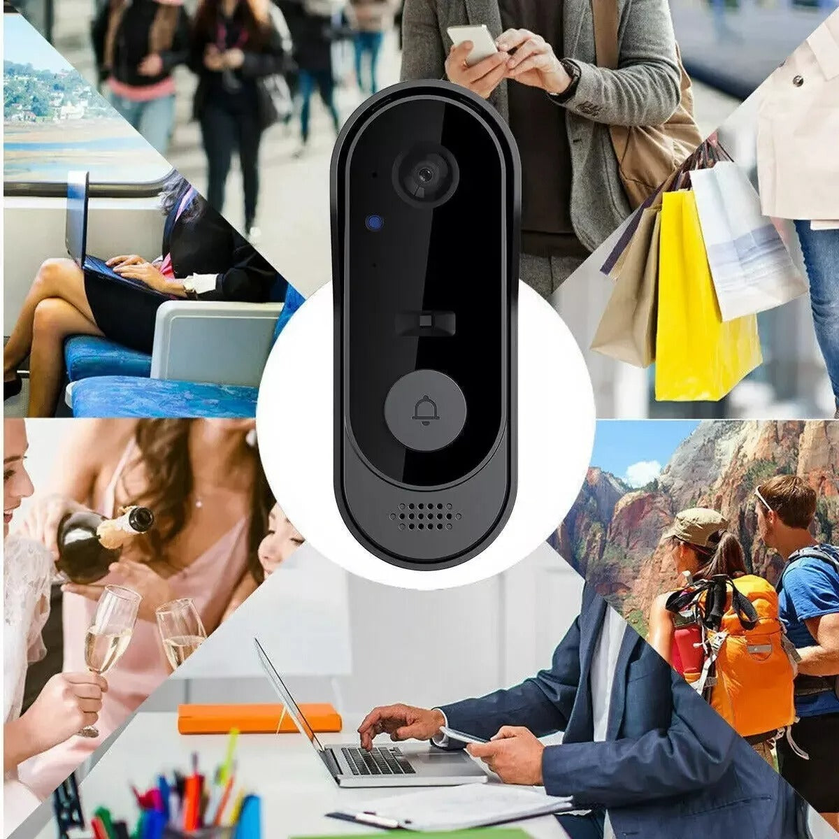 Smart Wireless WiFi Ring Doorbell-Security Intercom Video Camera-Door Bell-UK